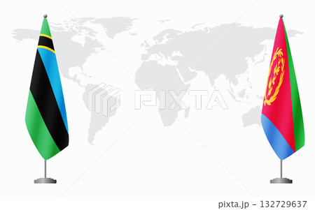 Zanzibar and Eritrea flags for official meeting Zanzibar and Eritrea flags for official meeting 132729637