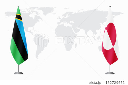 Zanzibar and Greenland flags for official meeting Zanzibar and Greenland flags for official meeting 132729651