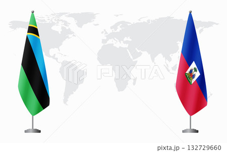Zanzibar and Haiti flags for official meeting 132729660