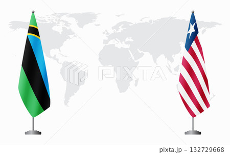 Zanzibar and Liberia flags for official meeting Zanzibar and Liberia flags for official meeting 132729668