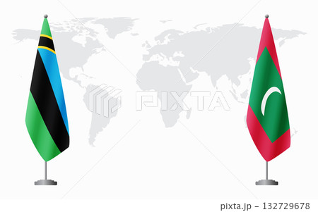 Zanzibar and Maldives flags for official meeting 132729678