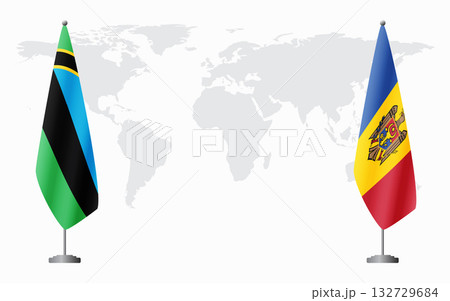 Zanzibar and Moldova flags for official meeting 132729684