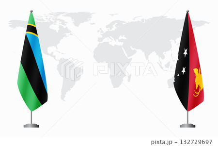 Zanzibar and Papua New Guinea flags for official meeting 132729697