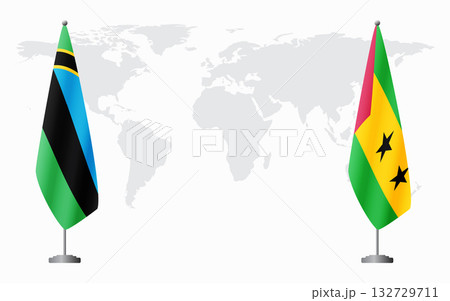 Zanzibar and Sao Tome and Principe flags for official meeti Zanzibar and Sao Tome and Principe flags for official meeti 132729711
