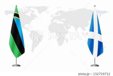 Zanzibar and Scotland flags for official meeting Zanzibar and Scotland flags for official meeting 132729712