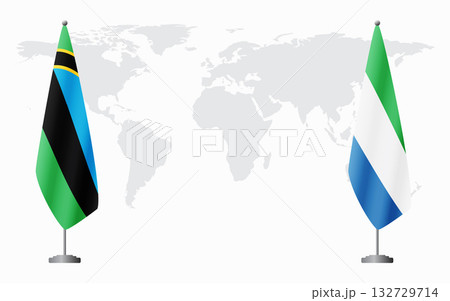 Zanzibar and Sierra Leone flags for official meeting Zanzibar and Sierra Leone flags for official meeting 132729714