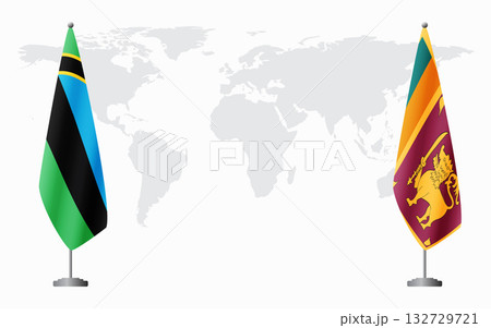 Zanzibar and Sri Lanka flags for official meeting Zanzibar and Sri Lanka flags for official meeting 132729721