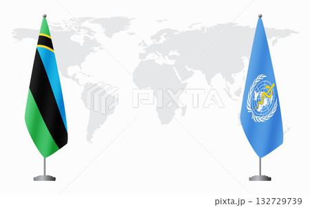 Zanzibar and World Health Organization flags for official m 132729739