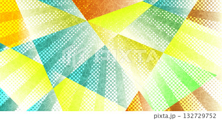 カラフル　和柄　幾何学　模様　背景 132729752