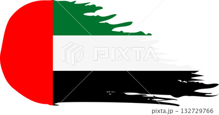 United Arab Emirates comet flag, grunge brush vector United Arab Emirates comet flag, grunge brush vector 132729766