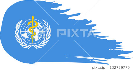 WHO comet flag, grunge brush vector WHO comet flag, grunge brush vector 132729779
