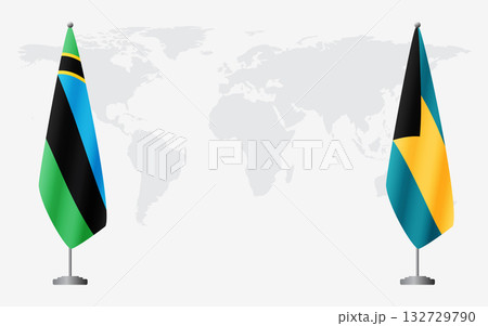 Zanzibar and Bahamas flags for official meeting 132729790