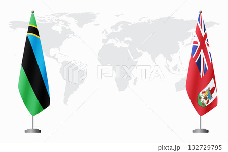 Zanzibar and Bermuda flags for official meeting 132729795