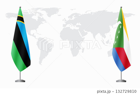 Zanzibar and Comoros flags for official meeting Zanzibar and Comoros flags for official meeting 132729810