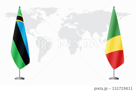 Zanzibar and Congo-Brazzaville flags for official meeting Zanzibar and Congo-Brazzaville flags for official meeting 132729811