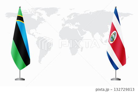 Zanzibar and Costa Rica flags for official meeting 132729813