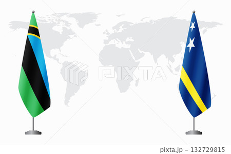 Zanzibar and Curacao flags for official meeting 132729815