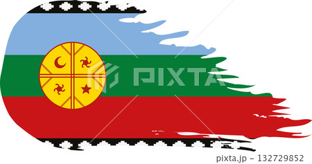 Mapuche comet flag, grunge brush vector 132729852