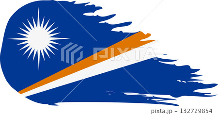 Marshall Islands comet flag, grunge brush vector 132729854