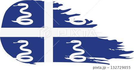 Martinique comet flag, grunge brush vector 132729855
