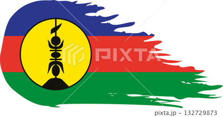 New Caledonia comet flag, grunge brush vector New Caledonia comet flag, grunge brush vector 132729873