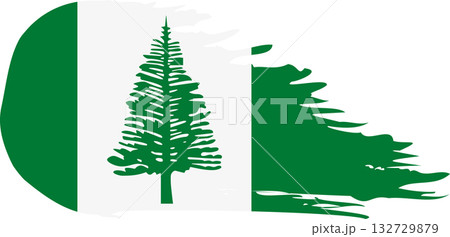 Norfolk Island comet flag, grunge brush vector Norfolk Island comet flag, grunge brush vector 132729879