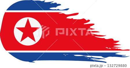 North Korea comet flag, grunge brush vector North Korea comet flag, grunge brush vector 132729880