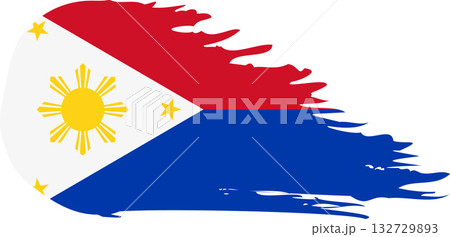 Philippines comet flag wartime , grunge brush vector 132729893