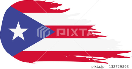 Puerto Rico comet flag, grunge brush vector Puerto Rico comet flag, grunge brush vector 132729898