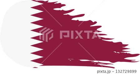 Qatar comet flag, grunge brush vector 132729899