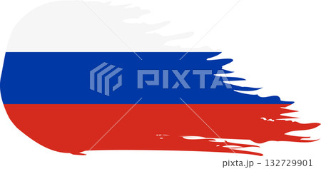 Russia comet flag, grunge brush vector Russia comet flag, grunge brush vector 132729901