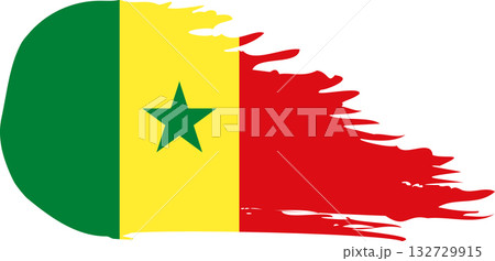 Senegal comet flag, grunge brush vector 132729915