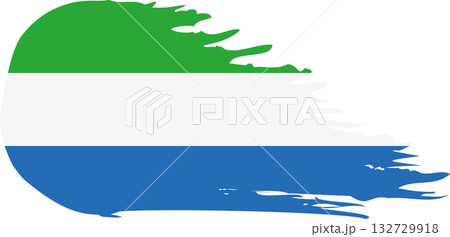Sierra Leone comet flag, grunge brush vector 132729918