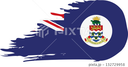 Cayman Islands comet flag, grunge brush vector 132729958