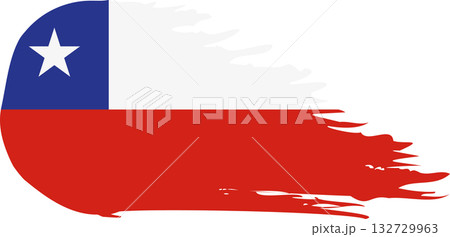 Chile comet flag, grunge brush vector 132729963