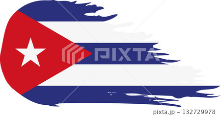 Cuba comet flag, grunge brush vector Cuba comet flag, grunge brush vector 132729978