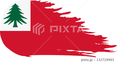New England comet flag, grunge brush vector 132729993