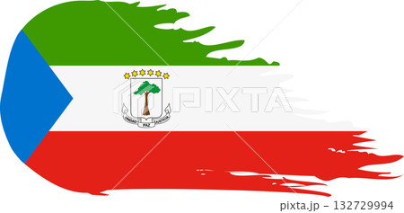 Equatorial Guinea comet flag, grunge brush vector 132729994