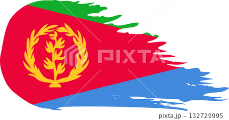 Eritrea comet flag, grunge brush vector Eritrea comet flag, grunge brush vector 132729995