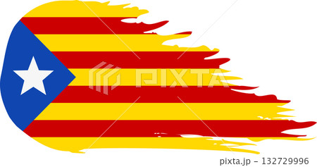 Catalan lands blue estelada comet flag, grunge brush vector Catalan lands blue estelada comet flag, grunge brush vector 132729996