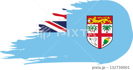 Fiji comet flag, grunge brush vector 132730001