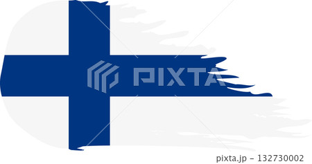 Finland comet flag, grunge brush vector 132730002