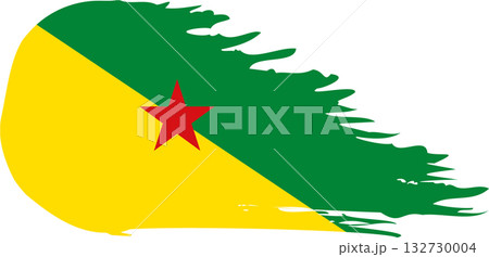 French Guiana comet flag, grunge brush vector 132730004