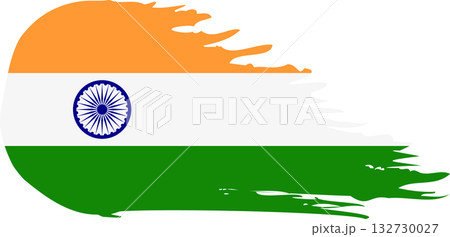 India comet flag, grunge brush vector 132730027