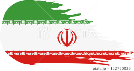 Iran comet flag, grunge brush vector 132730029