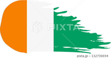Ivory Coast comet flag, grunge brush vector 132730034