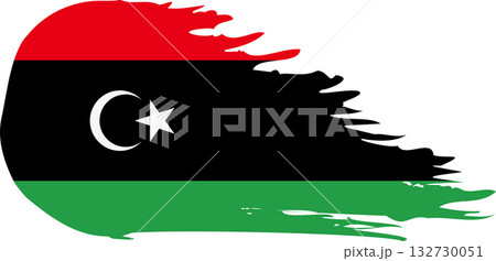 Libya comet flag, grunge brush vector 132730051