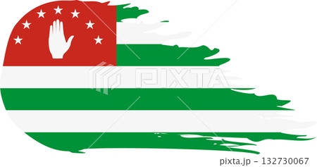 Abkhazia comet flag, grunge brush vector 132730067