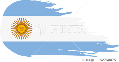 Argentina comet flag, grunge brush vector 132730075