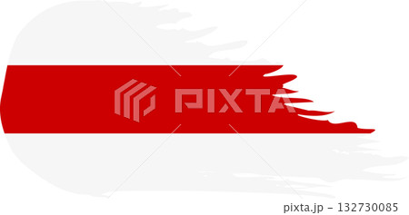 White-red-white flag Belarusian comet flag, grunge brush vector 132730085